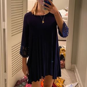 navy flowy dress